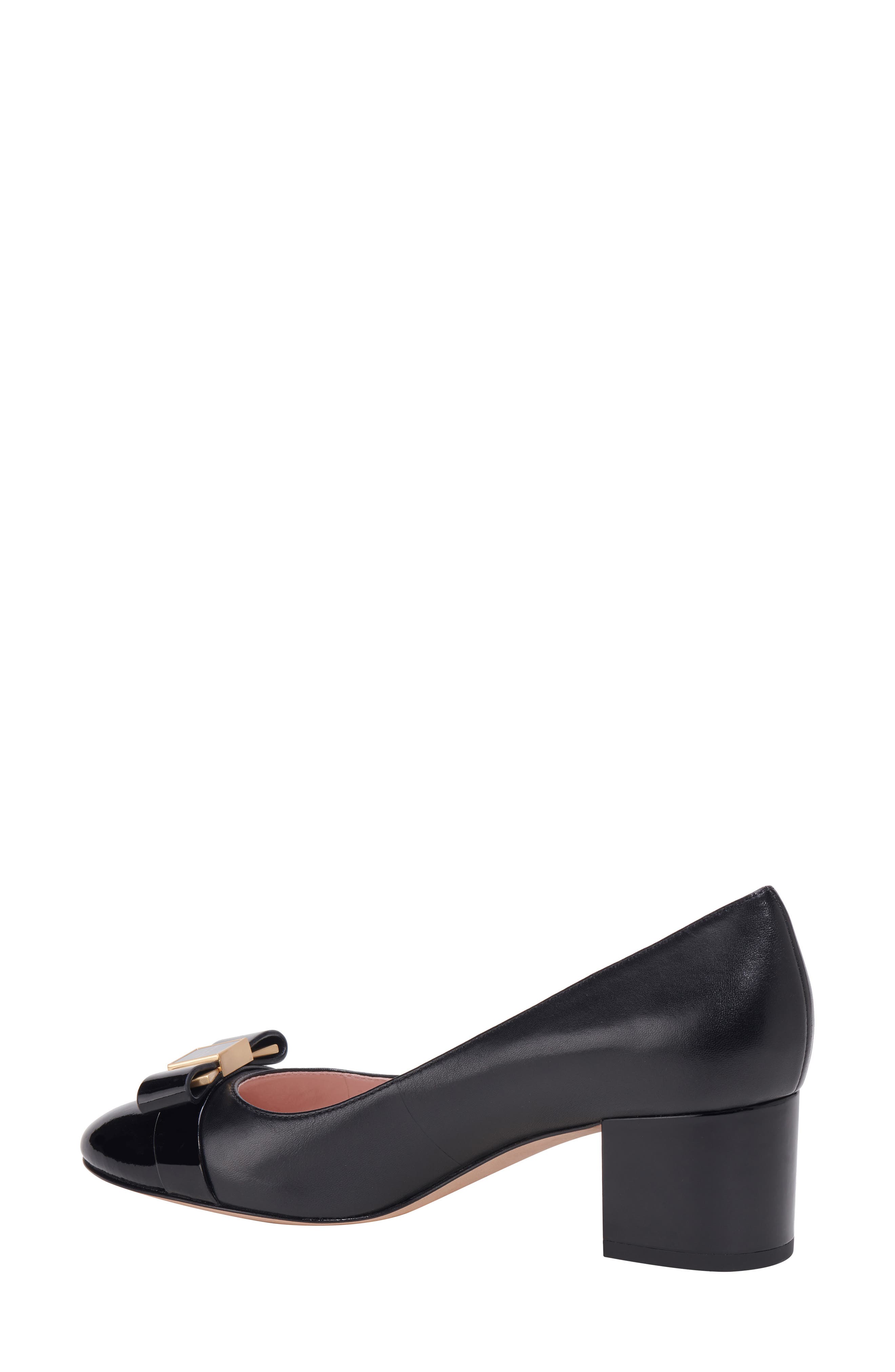 Kate Spade New York bowdie cap toe pump, Alternate, color, Black