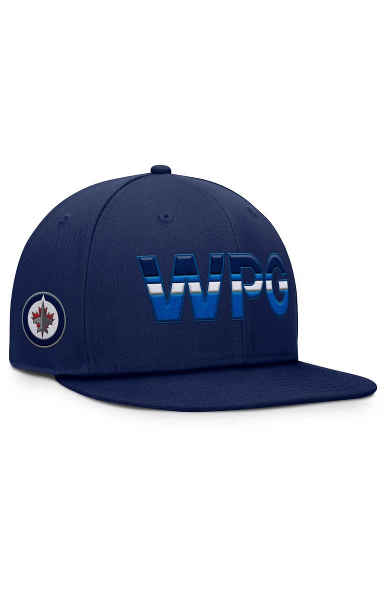 FANATICS Men's Fanatics Navy Winnipeg Jets Authentic Pro Rink Snapback Hat, Alternate, color, Navy