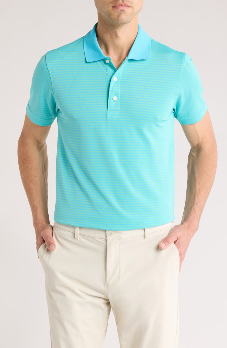 Brooks Brothers Feeder Stripe Performance Knit Polo, Main, color, Blue/ Green