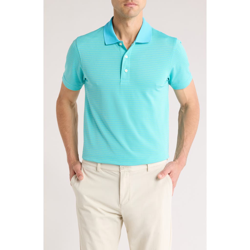 Brooks Brothers Feeder Stripe Performance Knit Polo In Blue/green