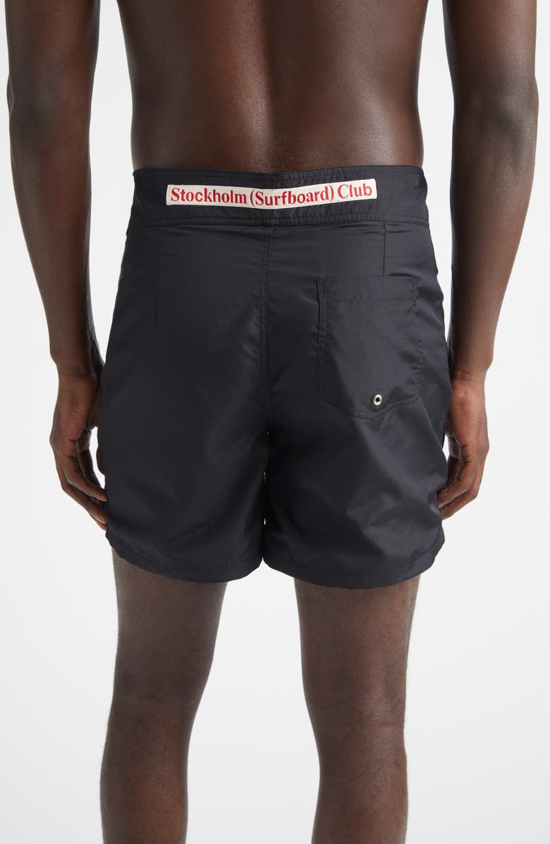 STOCKHOLM SURFBOARD CLUB Bernie Board Shorts, Alternate, color, Black