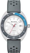 BULOVA Snorkel Sea Turtle Rubber Strap Watch, 41mm
