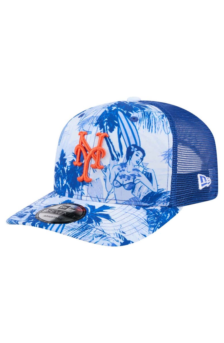 New Era Men's New Era Royal New York Mets Hula Trucker 9SEVENTY Adjustable Hat, Main, color, 