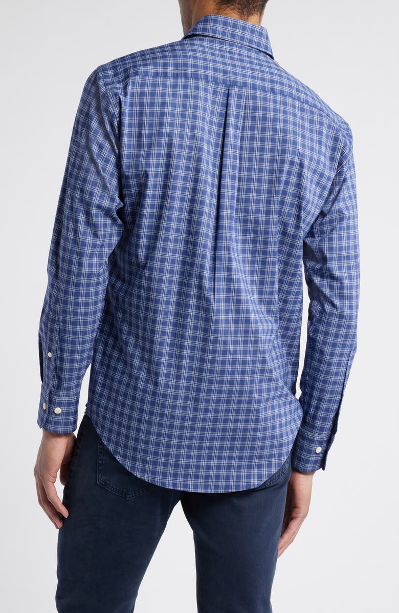 Peter Millar Elton Crown Lite Plaid Button-Up Shirt, Alternate, color, Navy