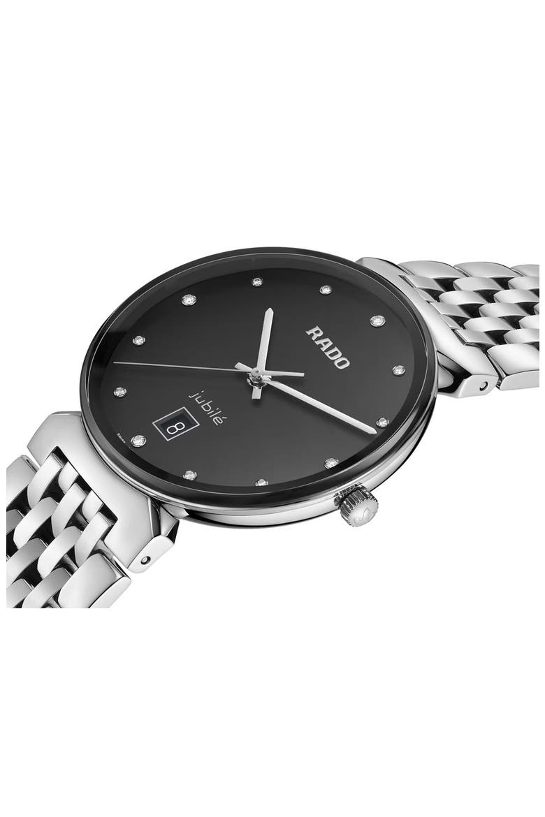 Florence Diamond Bracelet Watch, 38mm, Alternate, color, BLACK