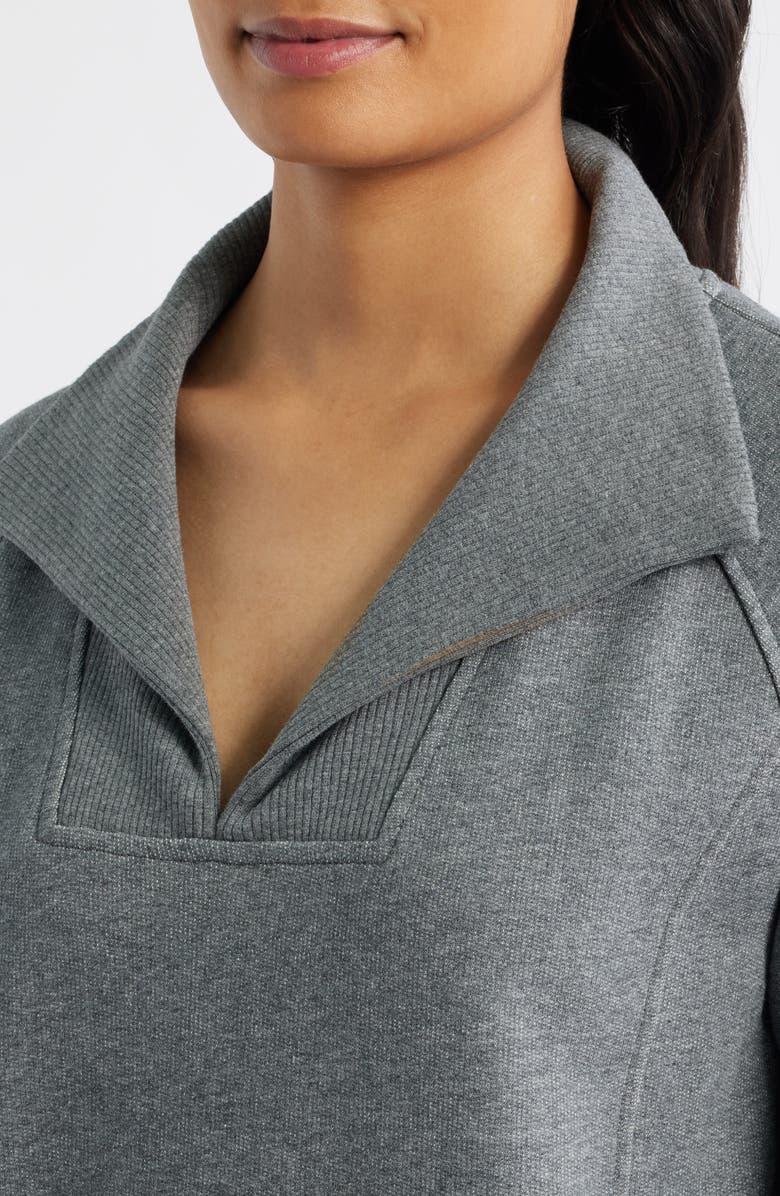 Hatley Spread Collar Sweatshirt Dress, Alternate, color, Charcoal