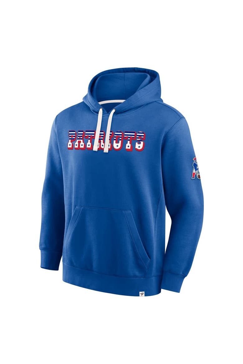Men's Fanatics Royal New England Patriots New Horizons Heritage Pullover Hoodie, Alternate, color, Royal
