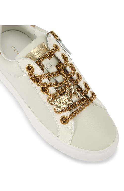Kurt Geiger London Laney Chain & Charm Sneaker In Open White