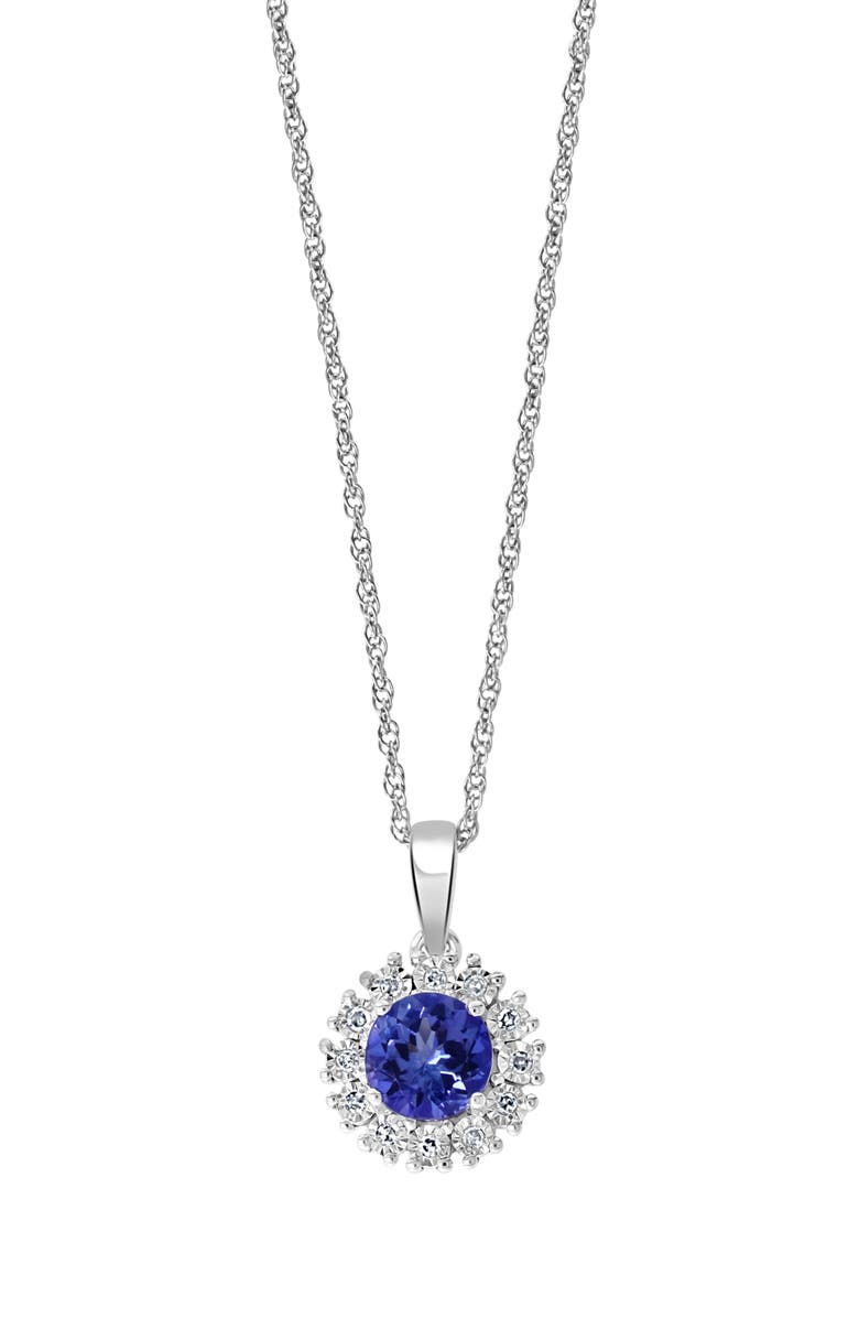 EFFY Sterling Silver Diamond & Tanzanite Pendant Necklace, Main, color, 