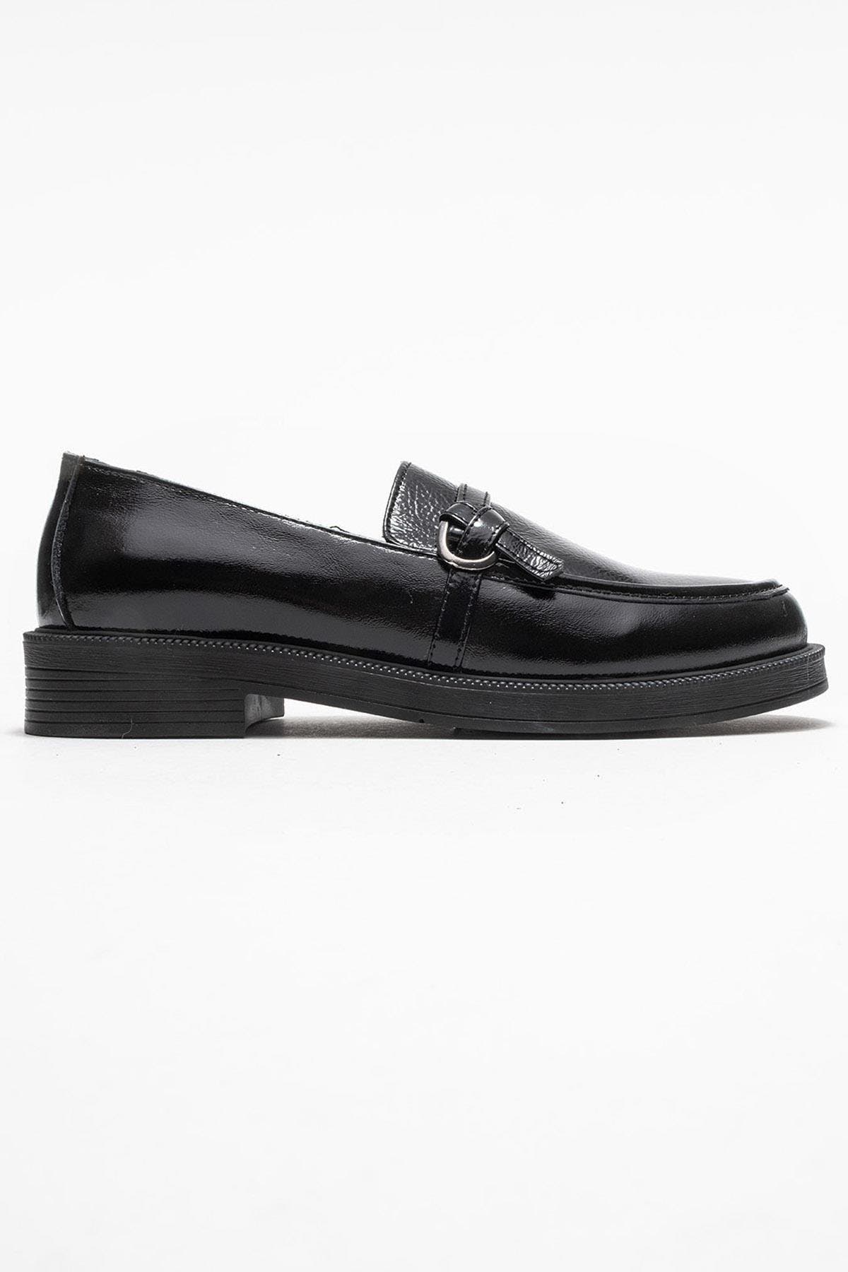 Forever & Always Shoes Galea Buckled Leather Loafers, Alternate, color, Black Patent Leather