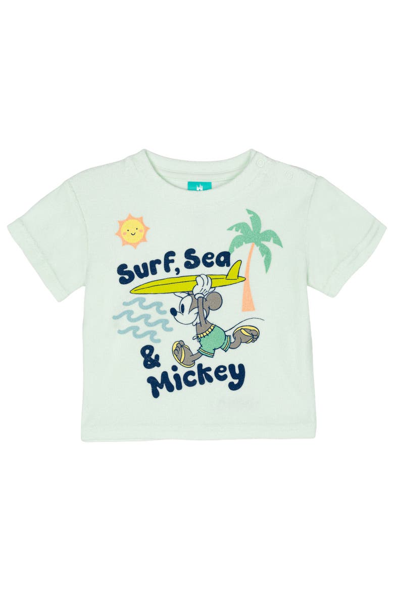 Mickey Mouse T-Shirt Shorts and Bucket Hat Set, Alternate, color, Mint Green Mickey