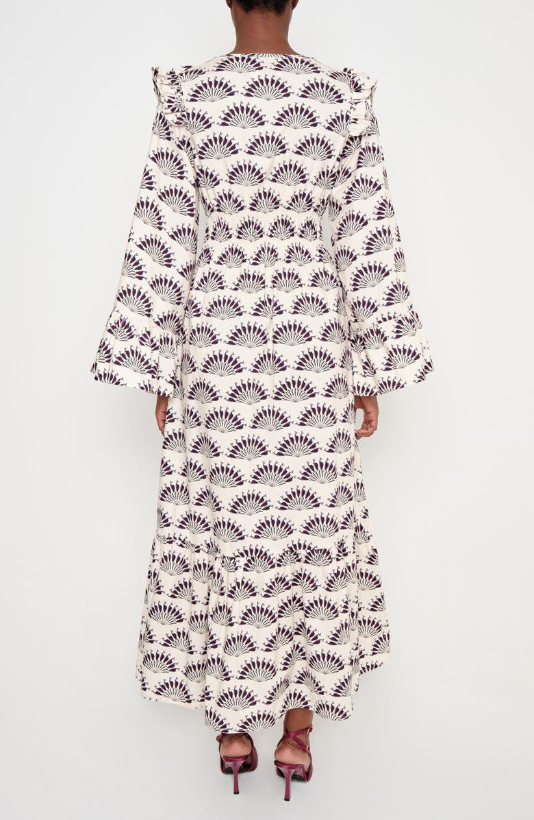 The Lulo Project The Chaos Petal Print Long Sleeve Maxi Dress, Alternate, color, Throated Ivory