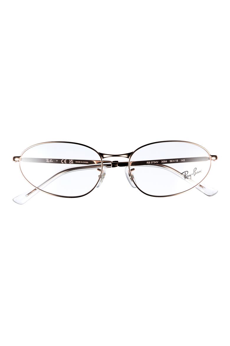 56mm Irregular Optical Glasses, Main, color, ROSE GOLD
