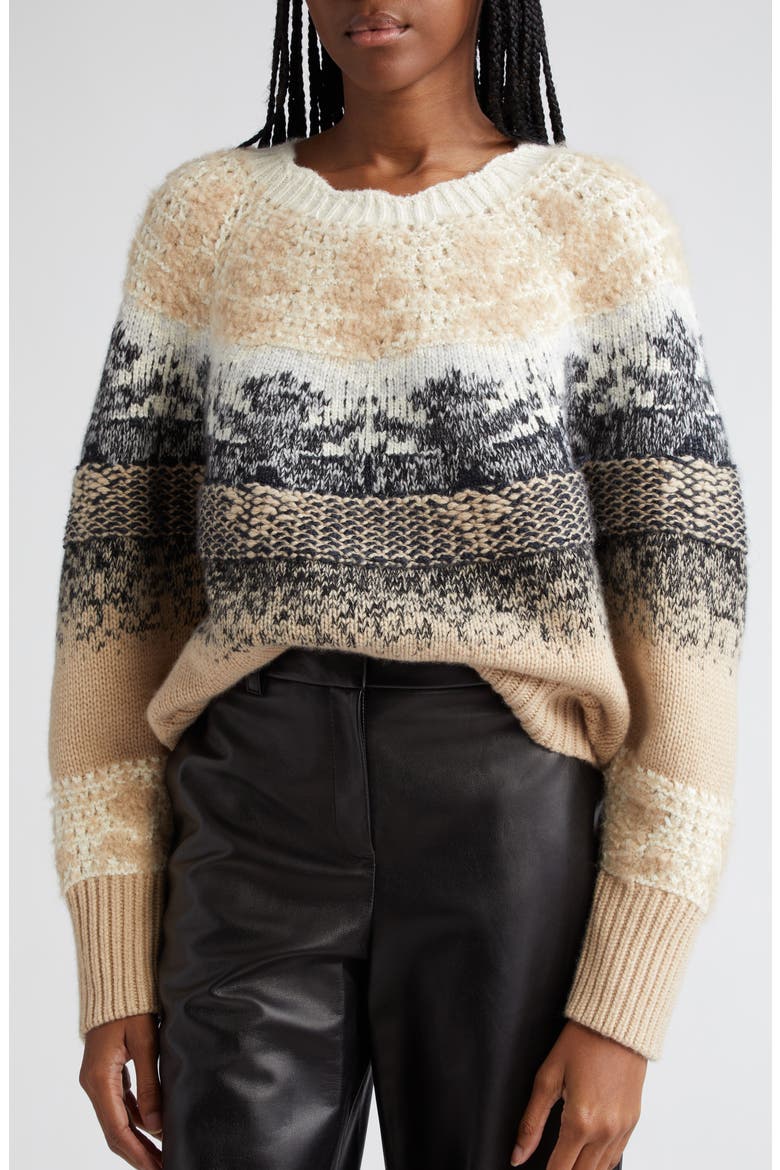 Fair Isle Cashmere Blend Sweater, Alternate, color, DUNE MULTI