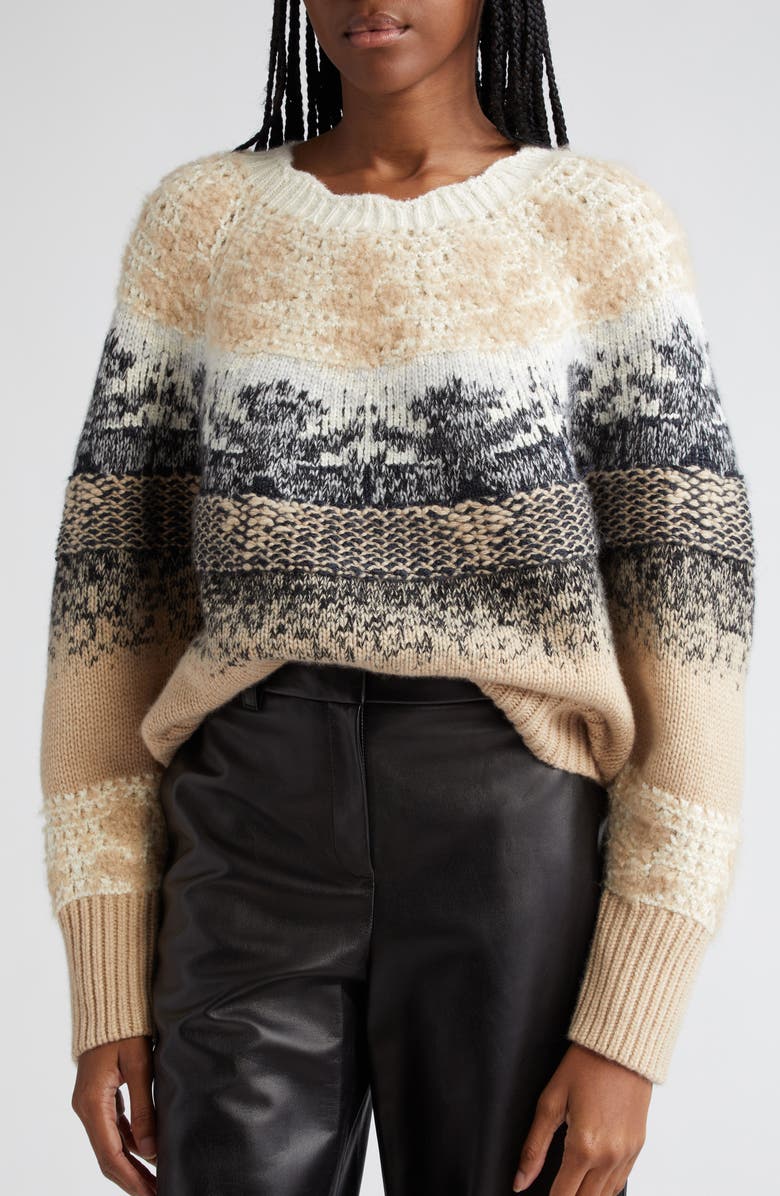 Lafayette 148 New York Fair Isle Cashmere Blend Sweater, Alternate, color, 