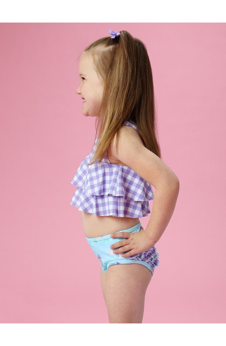 RuffleButts Girls Flounce Bikini, Alternate, color, Once Upon A Castle
