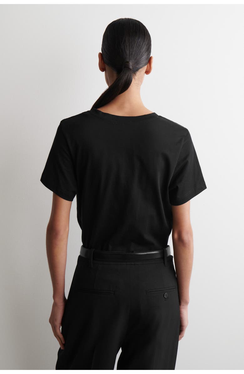 COS Cotton V-Neck T-Shirt, Alternate, color, Black