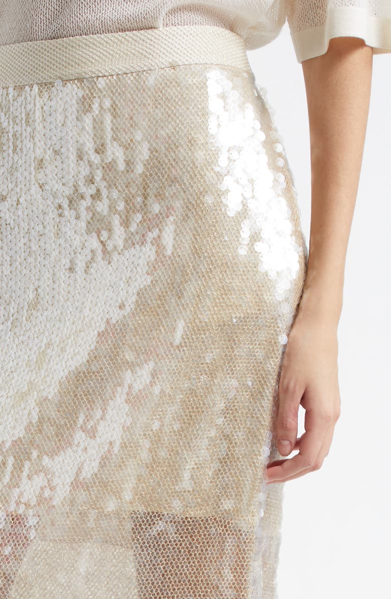TWP Sylkie Sequin Semisheer Silk Skirt, Alternate, color,