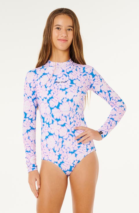 Kids' Sunshine Long Sleeve One-Piece Swimsuit (Big Kid)