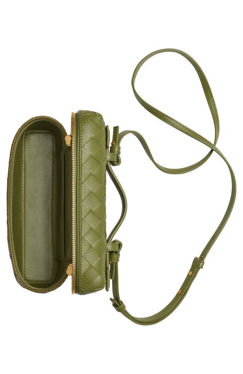 Bottega Veneta Intrecciato Leather Convertible Vanity Case In Matcha-gold