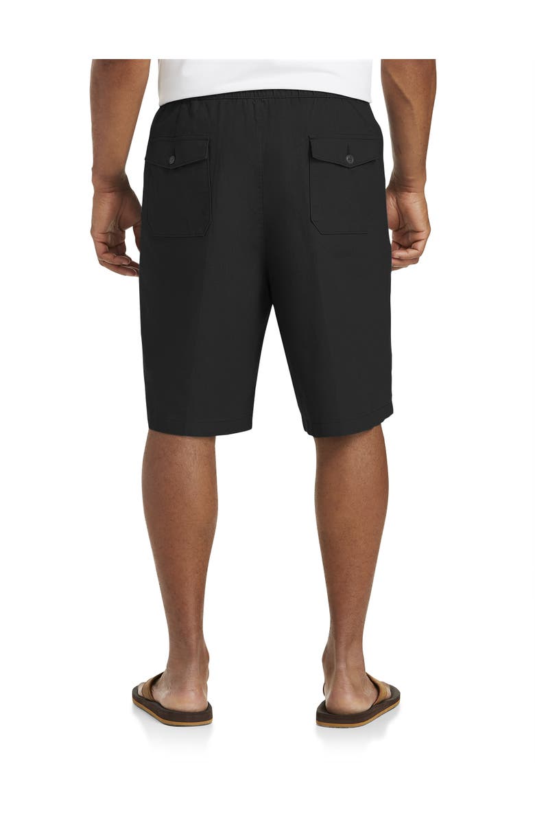 Oak Hill by DXL Big & Tall Linen-Blend Drawstring Shorts, Alternate, color, Black
