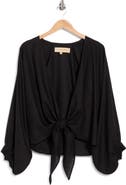 JBQ Adri Long Sleeve Tie Front Top