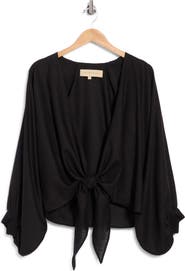 JBQ Adri Long Sleeve Tie Front Top