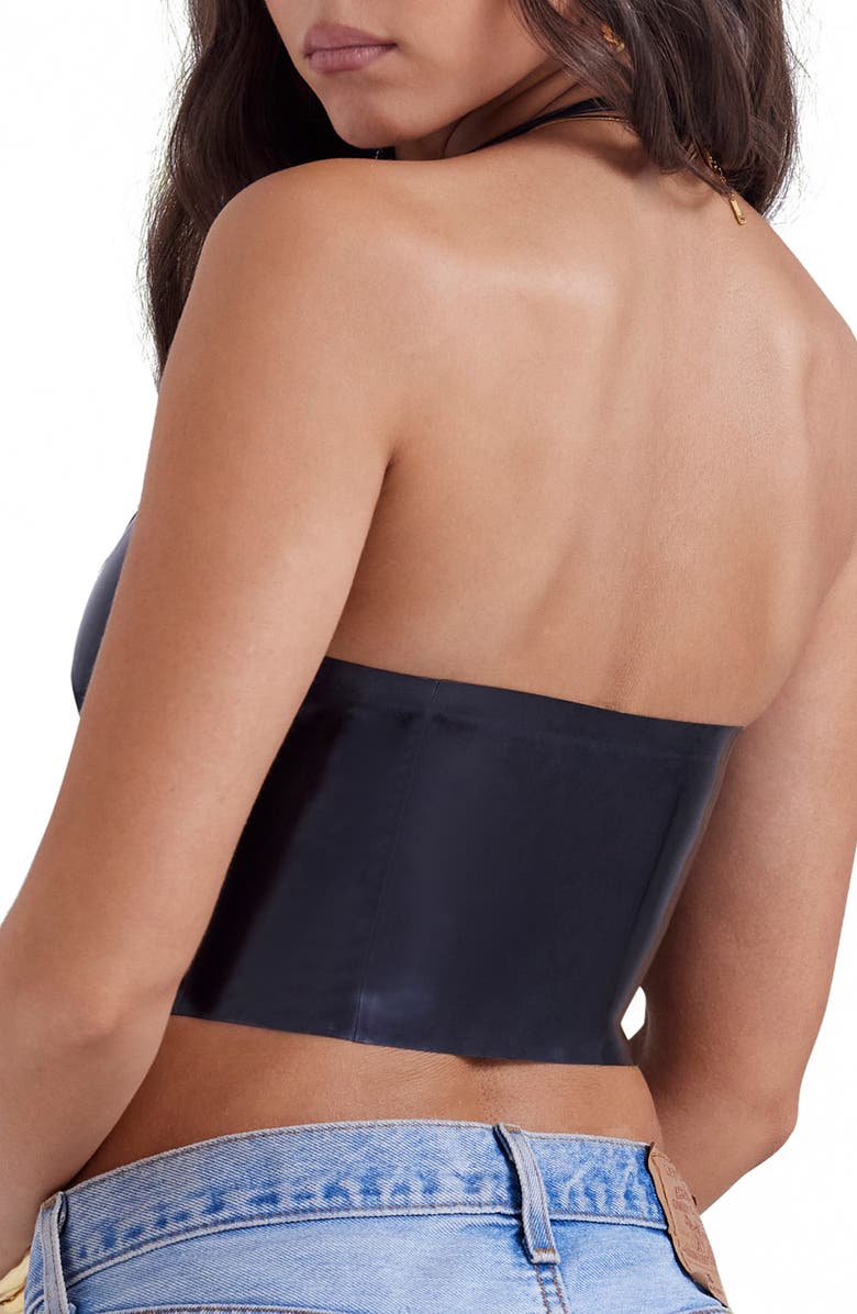 HOUSE OF CB Ariadne Latex Halter Top, Alternate, color, Black