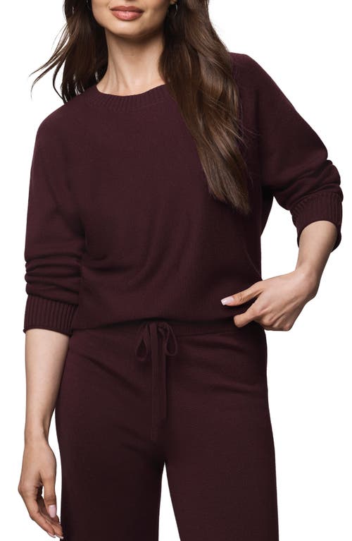 Splendid Georgie Oversize Boat Neck Sweater In Burgundy