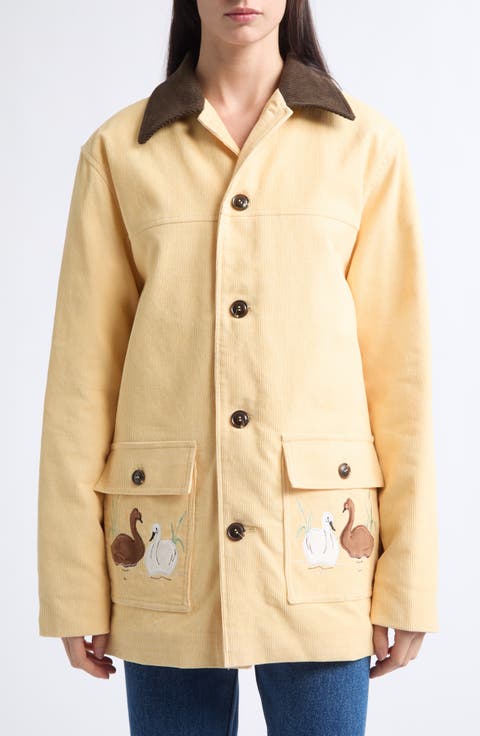 Porter Swan Embroidered Barn Jacket