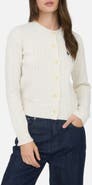 Blu Pepper Embroidered Horse Cable Knit Crop Cardigan