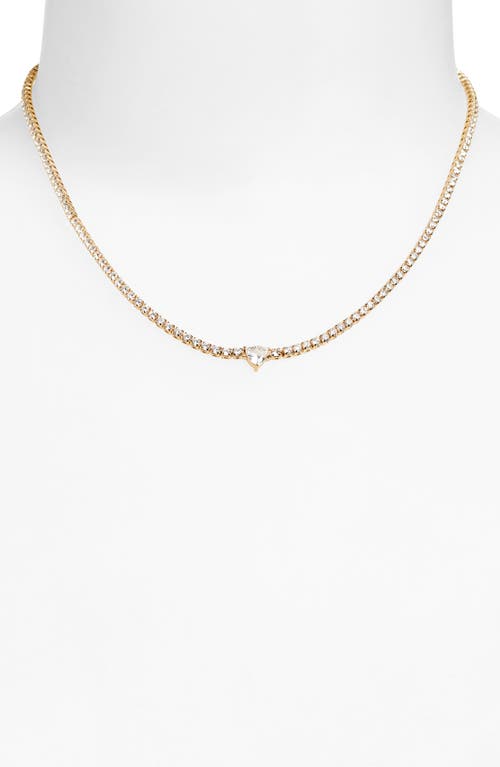 Nordstrom Rack Cubic Zirconia Tennis Necklace In Gold