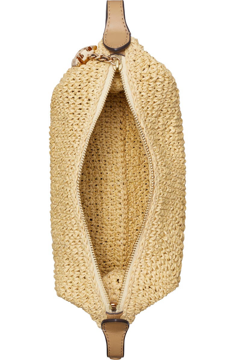 Tory Burch Fleming Pochette Straw Shoulder Bag, Alternate, color, Natural
