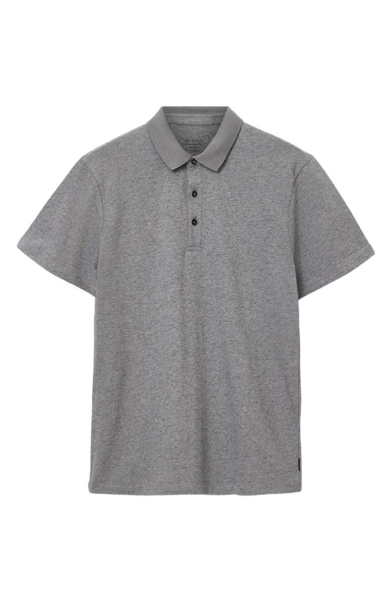 AllSaints Rowan Cotton & Wool Polo, Alternate, color, March Grey Marl