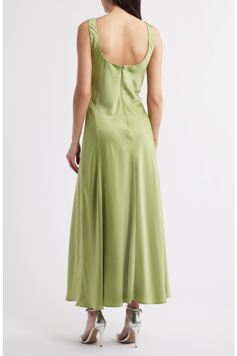 Tala Cowl Neck Satin Gown, Alternate, color, OLIVE