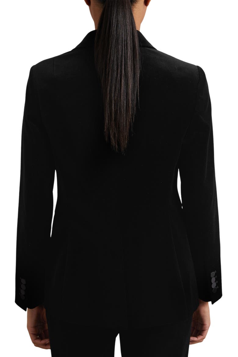 Myrtle Cotton Velveteen Tuxedo Jacket, Alternate, color, BLACK