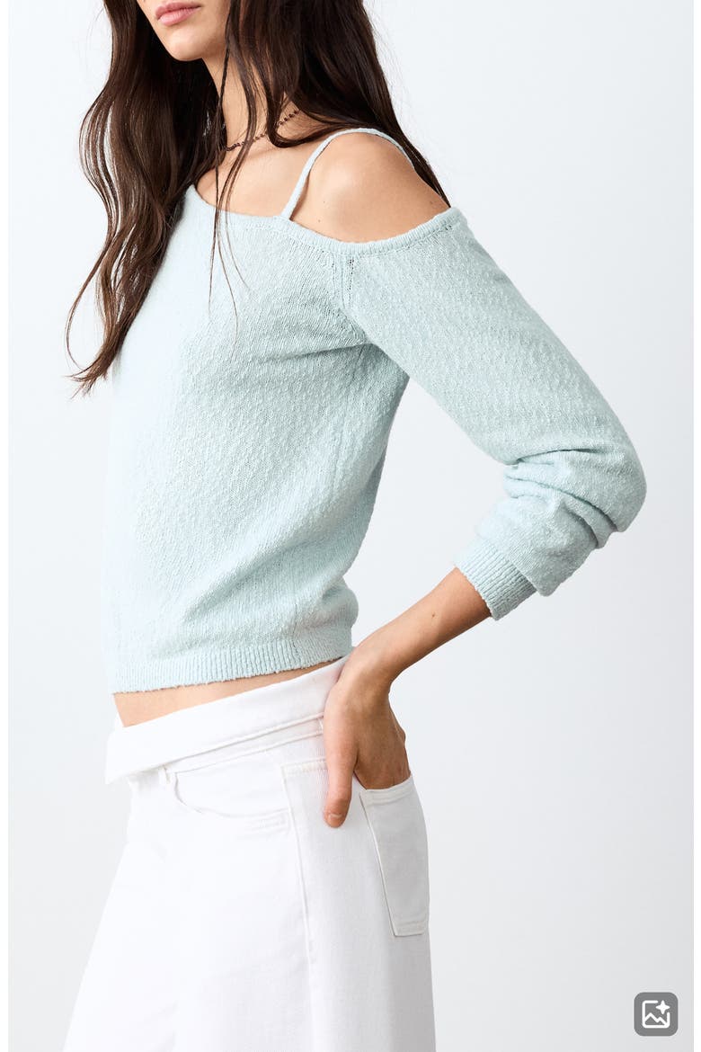 Cold Shoulder Sweater, Main, color, SKY BLUE