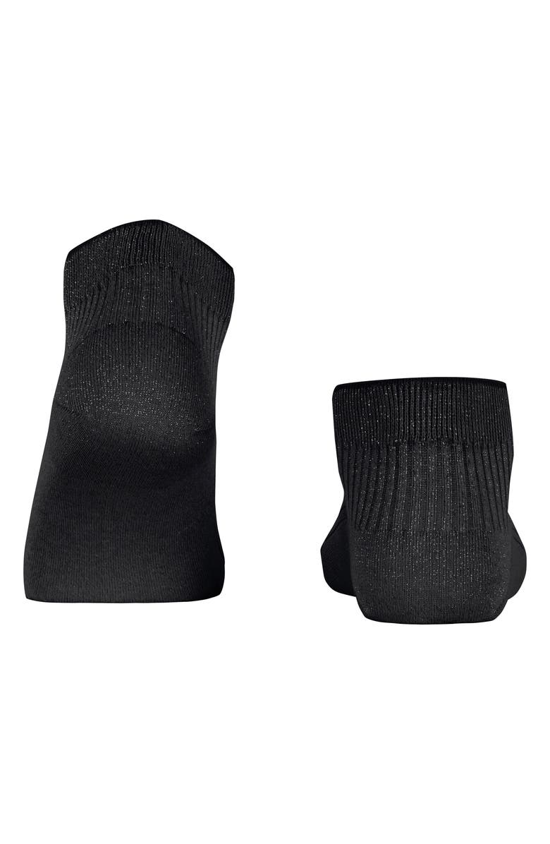 Falke Metallic Rib Quarter Socks, Alternate, color, Black