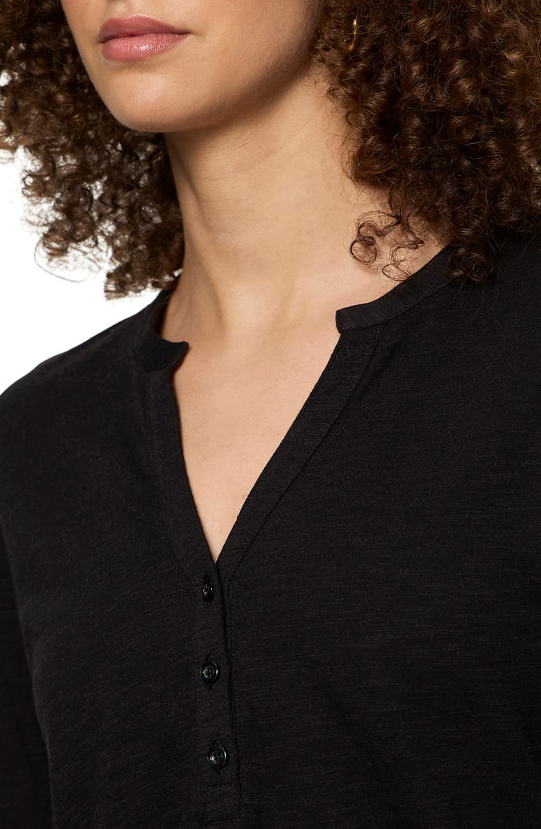 Sanctuary Rolled Sleeve V-Neck T-Shirt, Alternate, color, Black