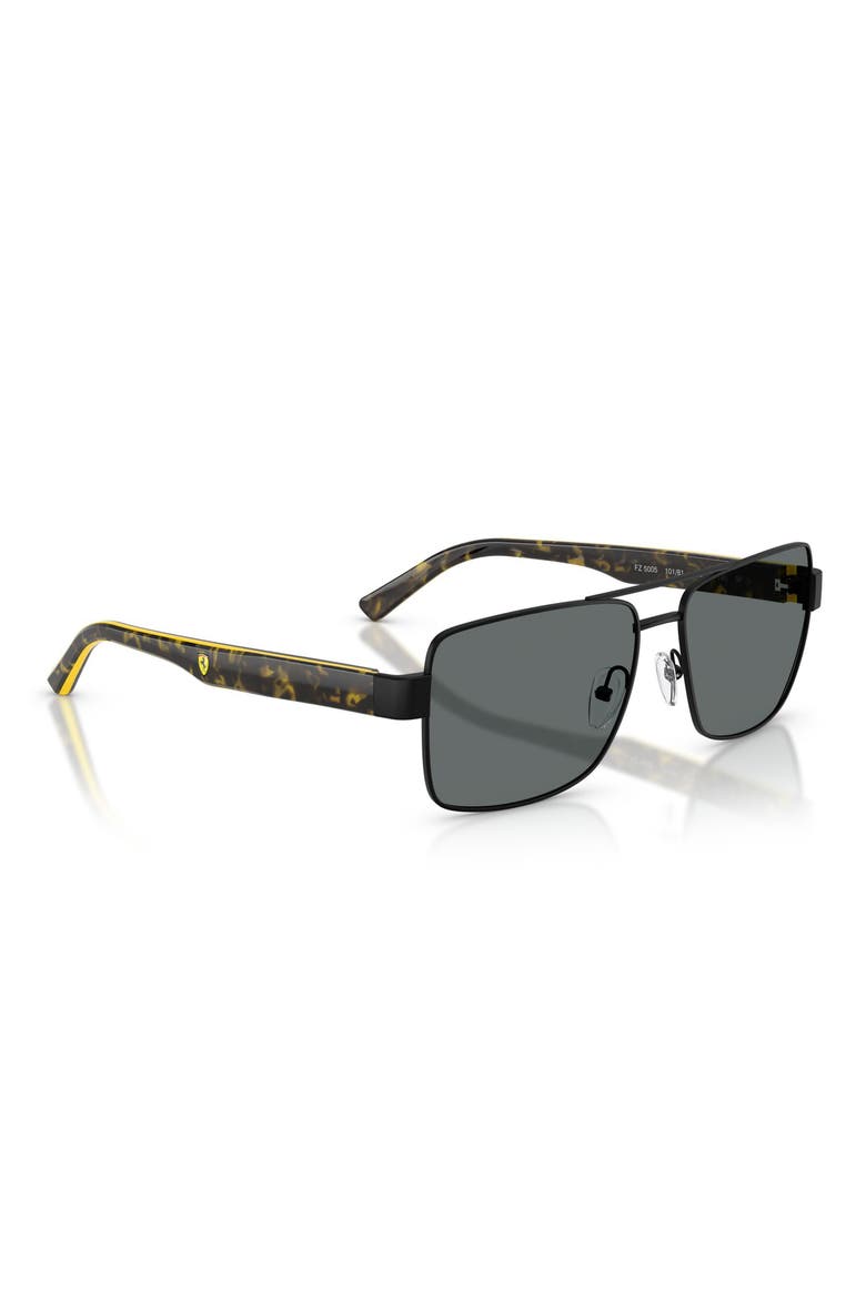 59mm Polarized Rectangular Sunglasses, Alternate, color, BLACK MATTE / POLAR DARK GREY