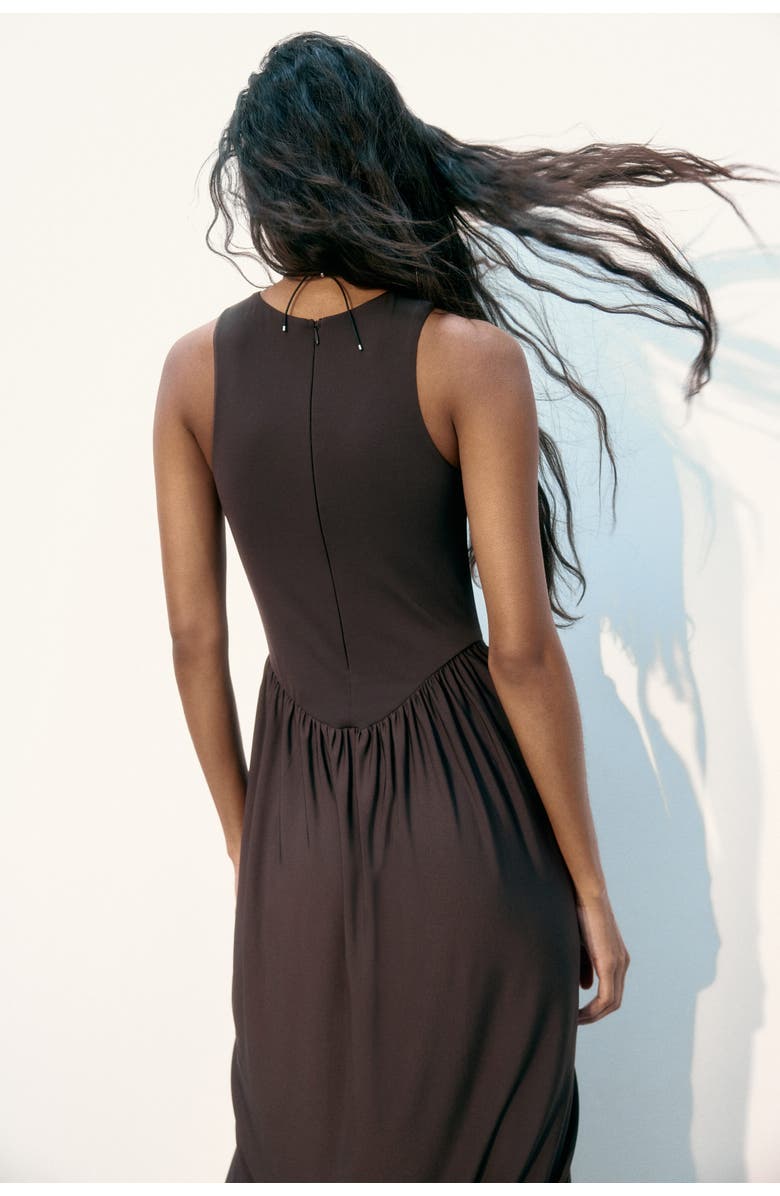 H&M Tulip-skirt Maxi Dress, Alternate, color, Dark Brown