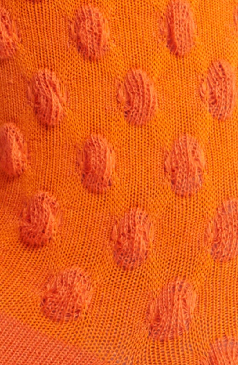 HIGH HEEL JUNGLE Dot Texture Crew Socks, Alternate, color, Orange