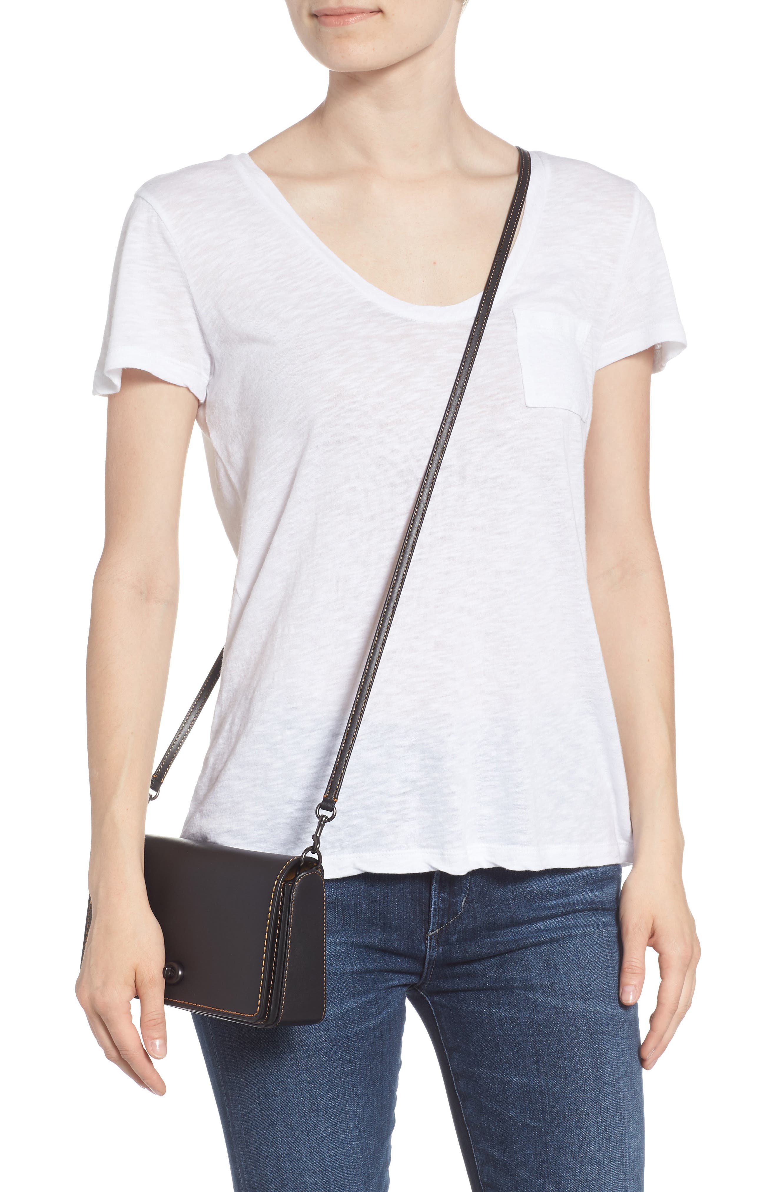 COACH Dinky Crossbody Leather Bag, Alternate, color, 