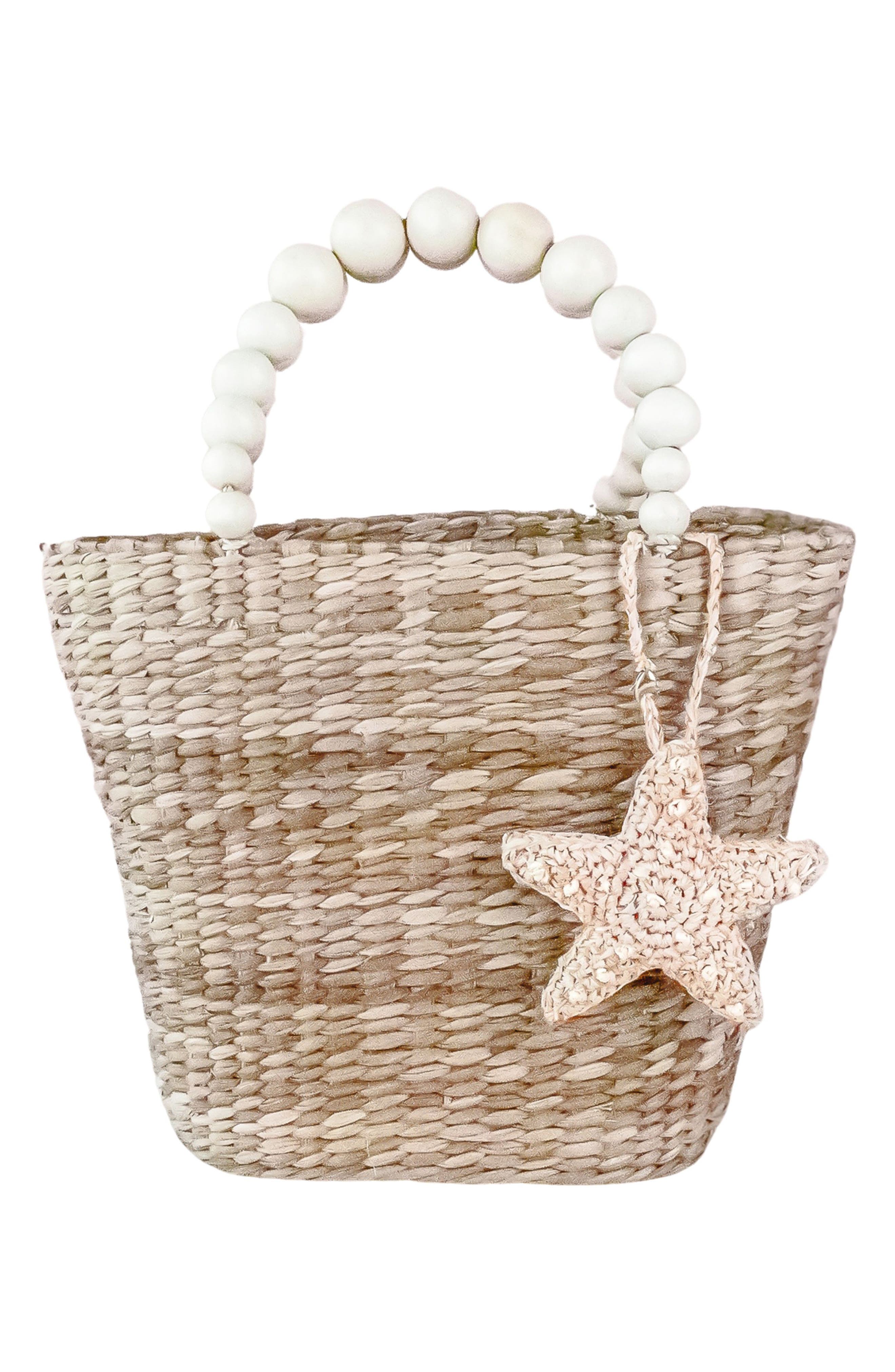 LIKHA Starfish Raffia Bag Charm, Alternate, color, Natural