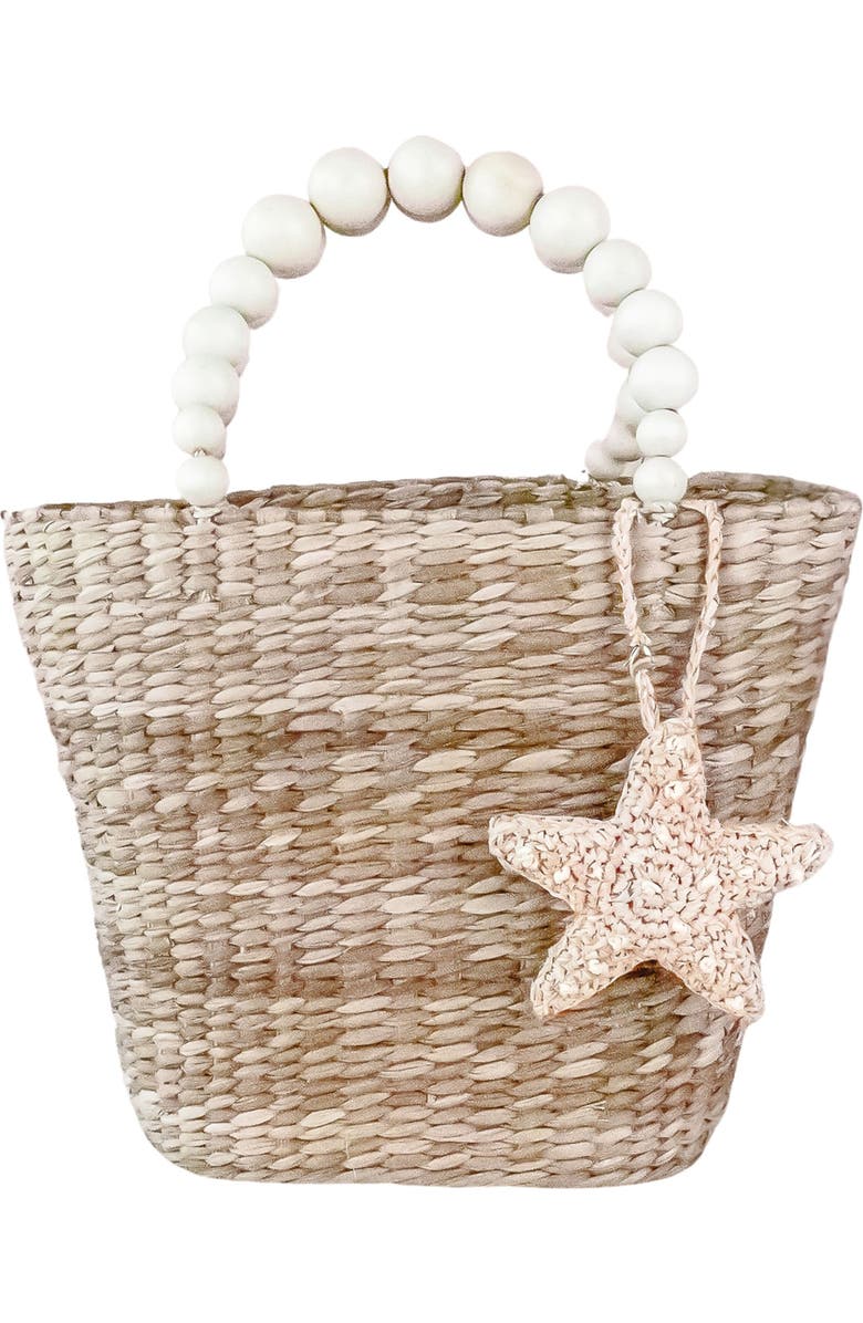 LIKHA Starfish Raffia Bag Charm, Alternate, color, Natural