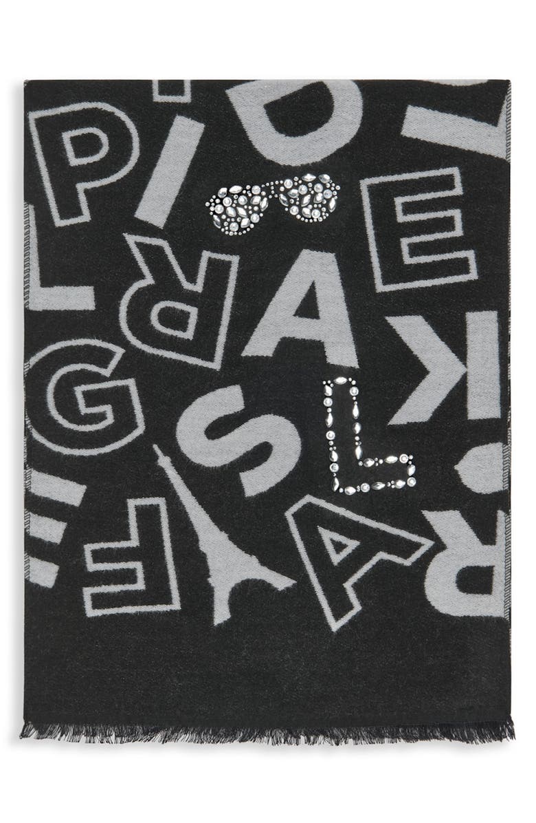 KARL LAGERFELD PARIS Sequin Beanie & Muffler Scarf Set  display picture 1