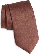 David Donahue Red Mélange Silk Herringbone Tie