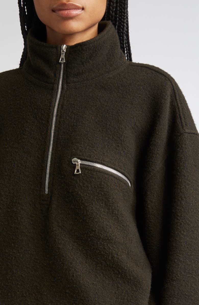 RIER Wool Fleece Half Zip Sweatshirt, Alternate, color, Tourbe Fleece