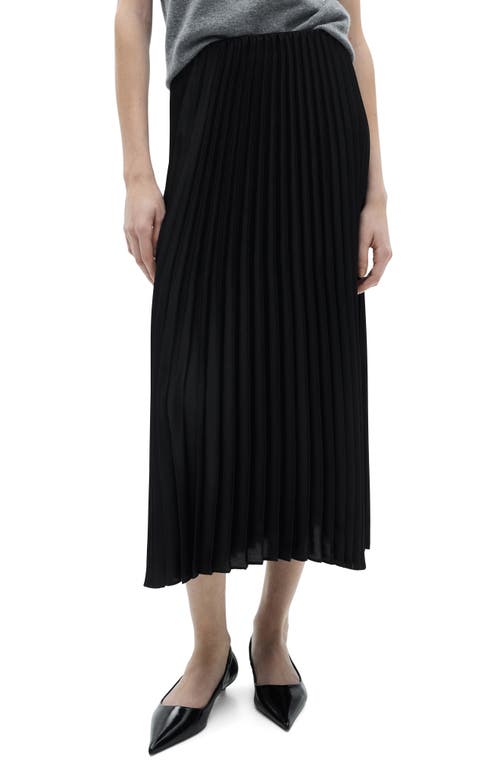 Shop Mango Pleated Midi Skirt In Black