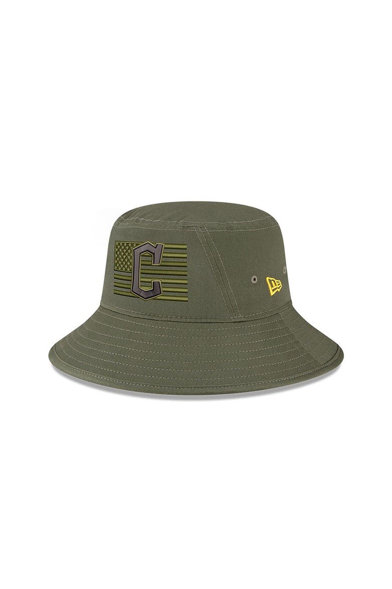 Men's New Era  Green Cleveland Guardians 2023 Armed Forces Day Bucket Hat, Main, color, Green